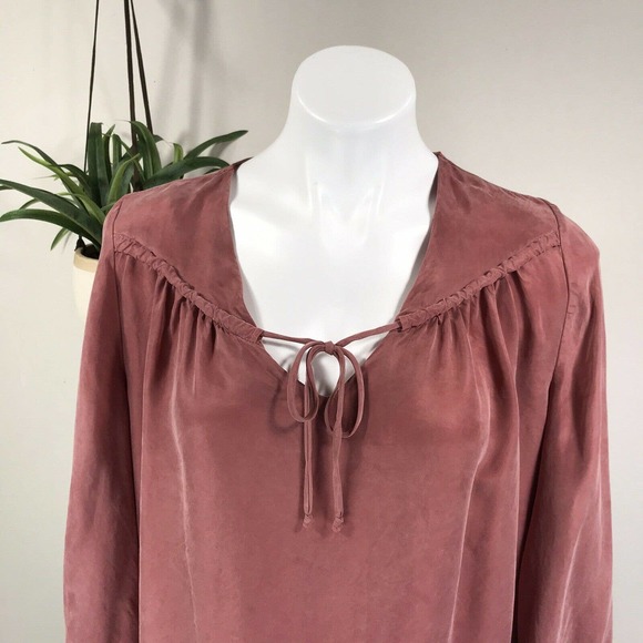 Young Fabulous & Broke Cupro Top Boho Peasant Babydoll Blouse Desert Rose Size S - Picture 2 of 9